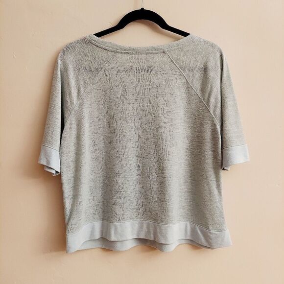 VICTORIA SECRET Sage Green Short Sleeve Boxy Cut Lounge Knit Top - Picture 6 of 7